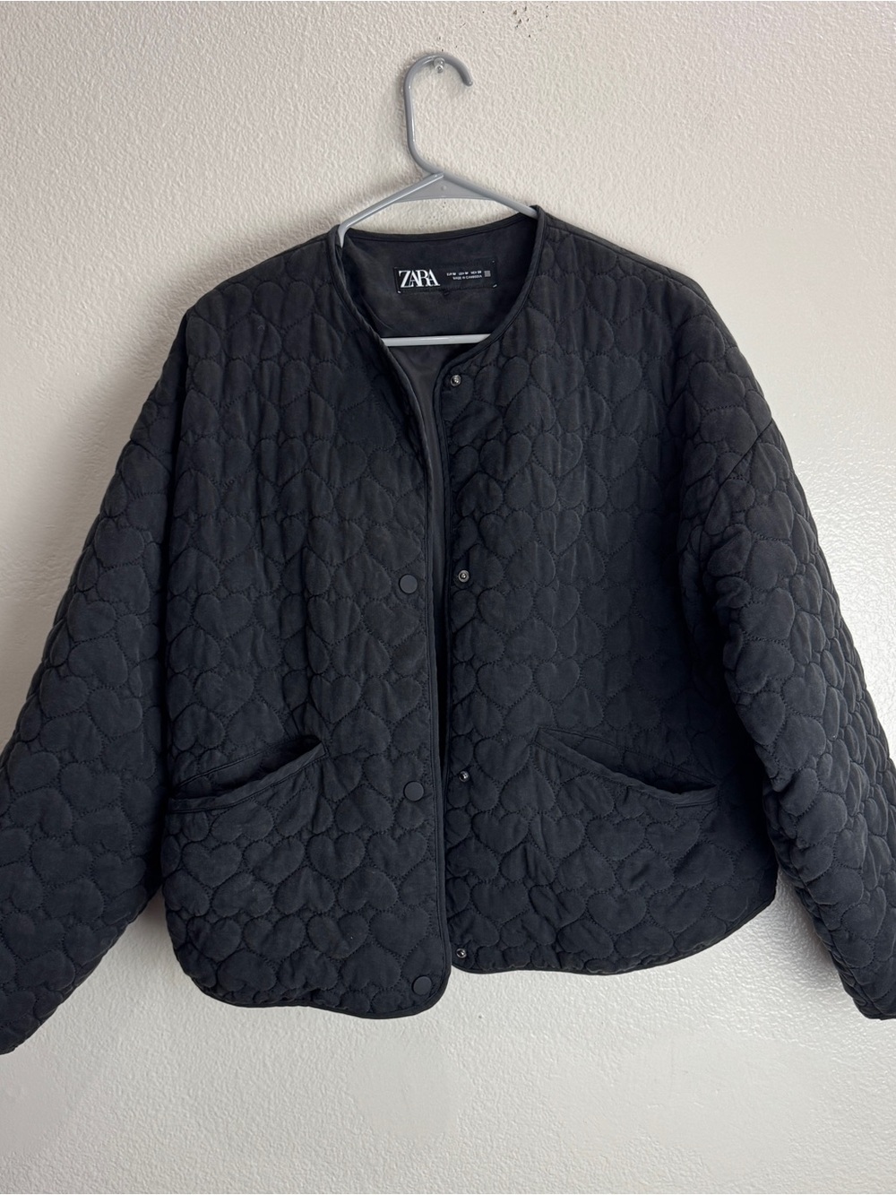Zara Heart Quilted Vintage Jacket Size Medium